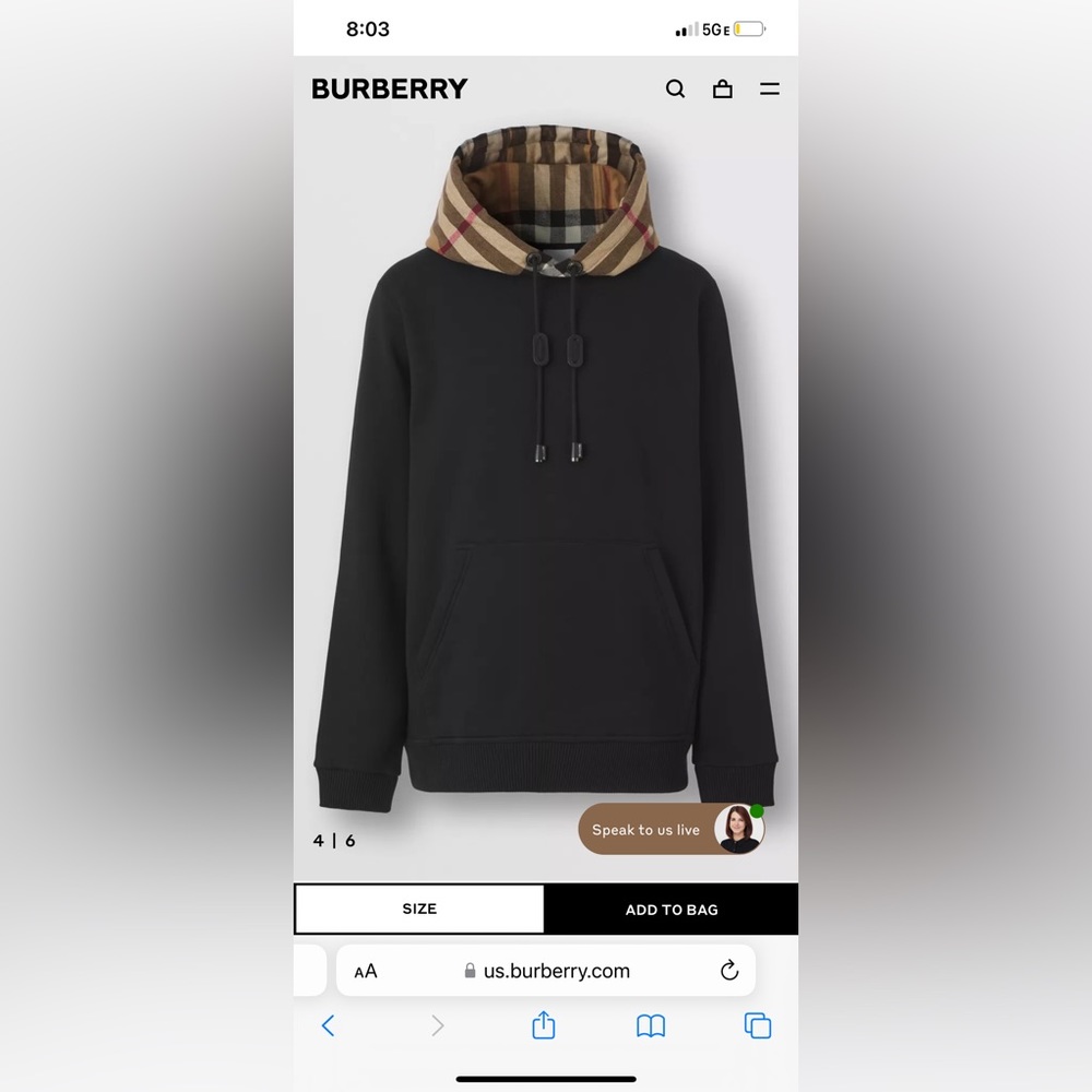 Burberry hoodie XL